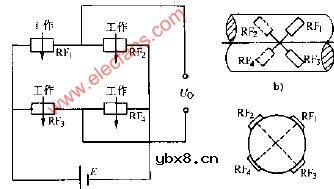 四片工作全桥式力敏电桥3电路图