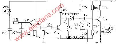 配用二进制编码器的光控电路图