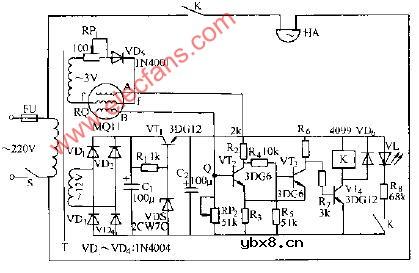 气敏电铃电路图
