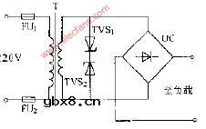 TVS用作交流电源保护电路图