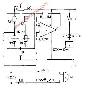 感风式防盗报警器电路图