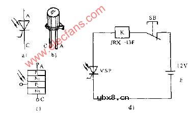 光控晶闸管及自锁式光控继电器电路图