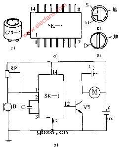 SK--1声控电动机开关电路图