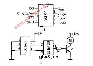 DS1620温度传感器-控制器及风扇自控电路图