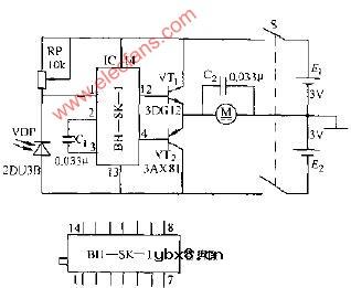 光控玩具汽车向前向后电路图