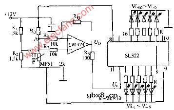 发光二极管温度显示器电路图