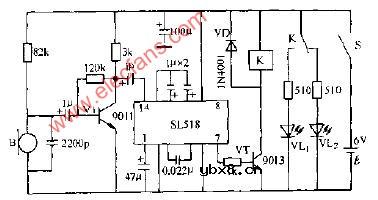 SL517声控开关电路图