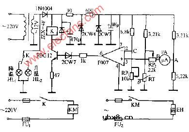 负温度系数热敏电阻器测温控温电路图