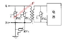 使用隔离变压器的避雷电路图
