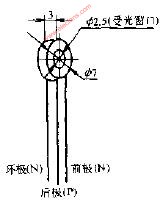 2DUB型硅光敏二极管外型尺寸电路图