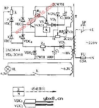 磁敏二极管接近开关电路图