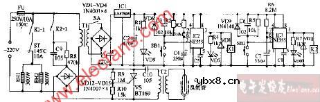 精艺ZGK-63L双功能电子消毒柜电路图