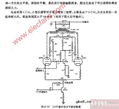 100千赫的混合平衡调制器电路图