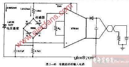 XTR101有激励的桥输入电路图