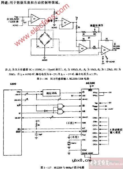 ML2200与6800uP接口电路图