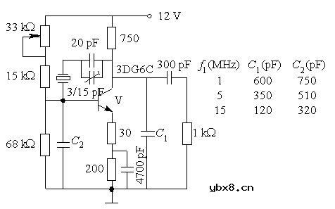 并联型晶体振荡器电路