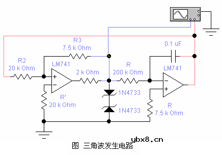 三角波发生器实验电路