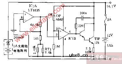 太阳能电池并联充电器电路图