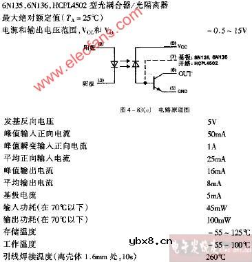 6N135 6N136 HCPL4502电路原理电路图
