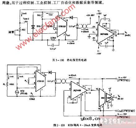 RCV420热电偶变换电路图