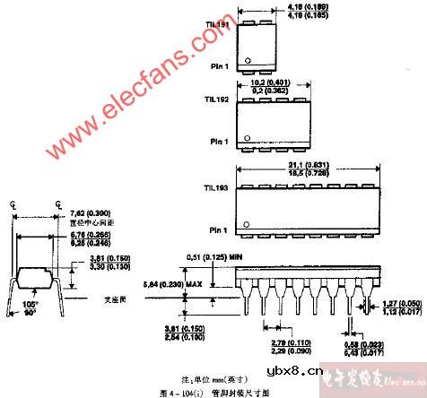 TIL191~TIL193B管教封装尺寸电路图