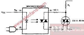 MOC3020 MOC3023电阻负载电路图