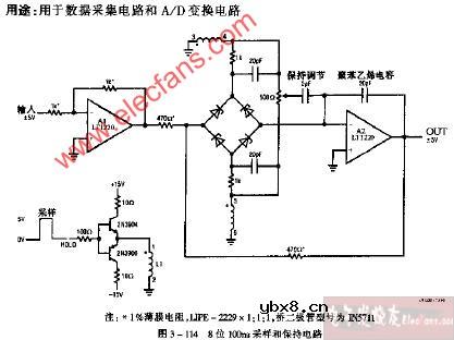 8位100ms采样和保持电路图