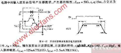 TIL113 TIL119A开关时序测试电路及电压波形电路图