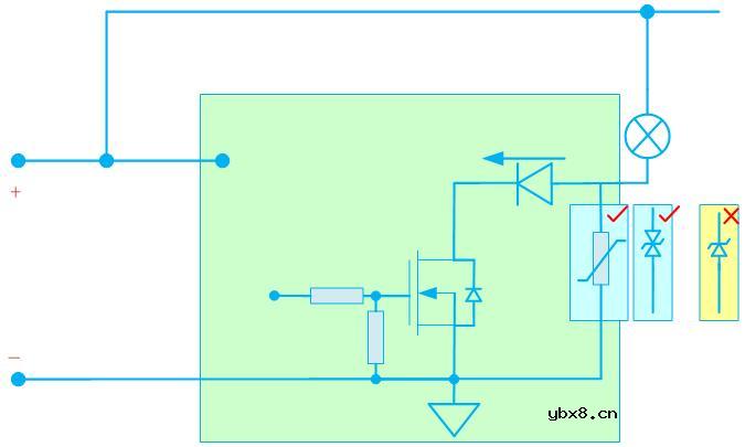 输出负载的反极性保护-（LSD）