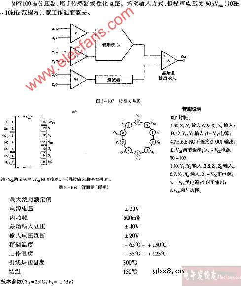 MPY100管脚电路图
