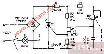 双鱼牌B7416型电子调光书写台灯电路图