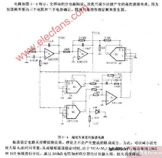 超低失真度的震荡电路图