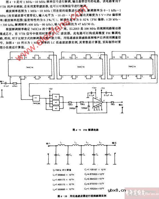 用低通滤波器进行视频解调实例电路图