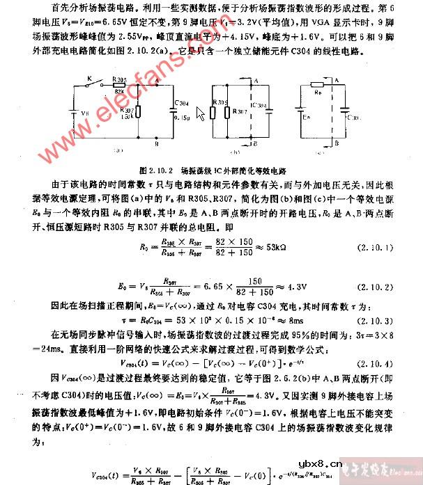 场震荡级IC外部简化等效电路图