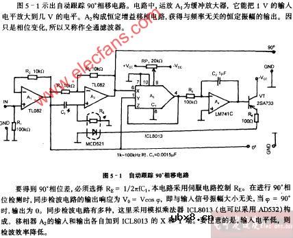 自动跟踪90°相移电路图