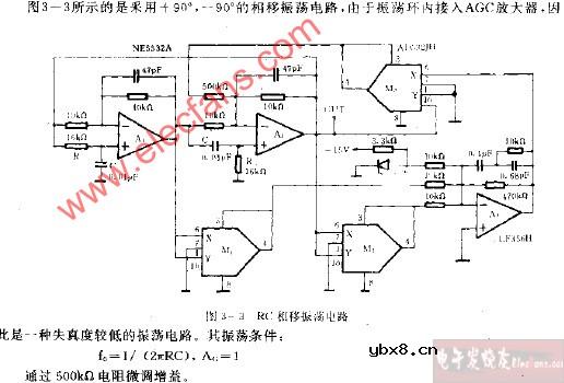 RC相移振荡电路图