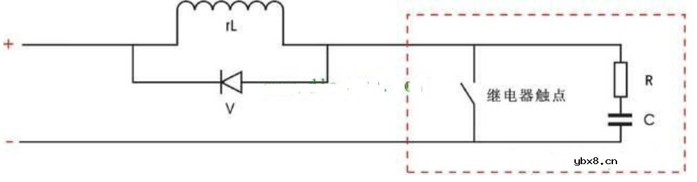 继电器触点动作时产生的火花怎么消除