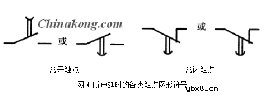 时间继电器的触点图形符号