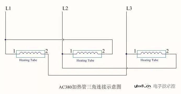 三相固态继电器控制加热管实例