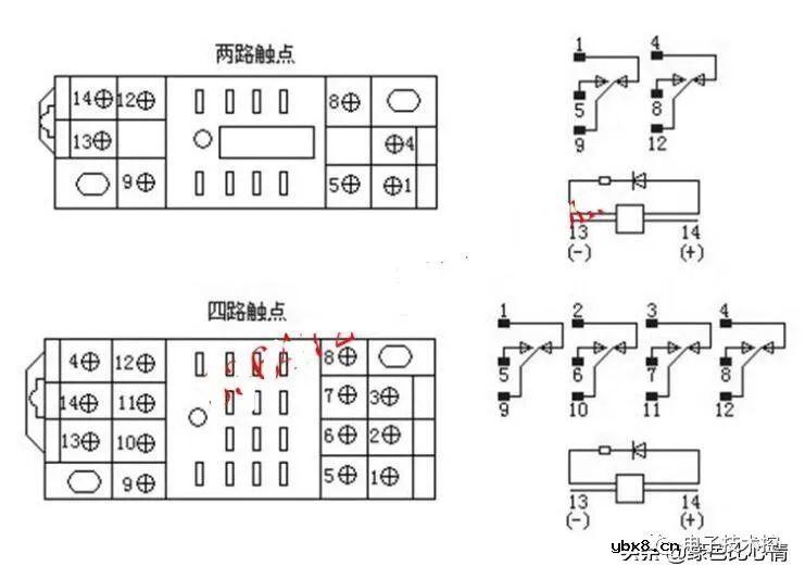 继电器几个典型常用的接线图