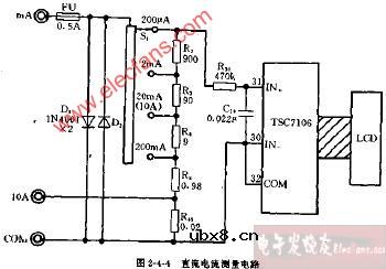 DT830型直流电流测量电路图