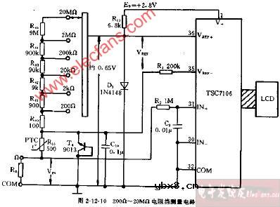 DT890B型200Ω~20MΩ电路图