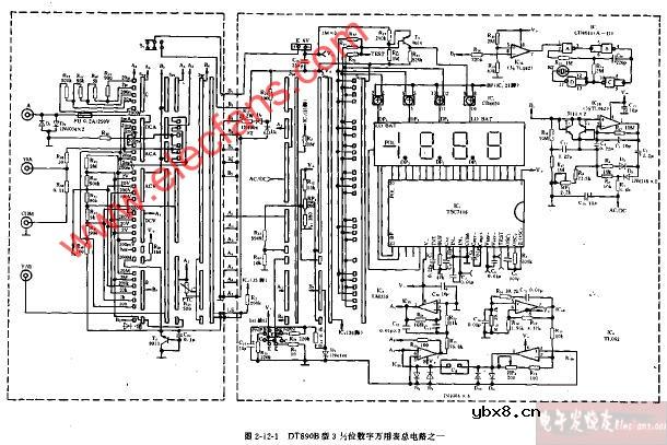DT890B型3,1 2位数字万用表总电路图(之一)