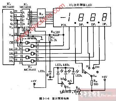 DT-1型显示驱动电路图