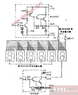 7段LED显示器的分时驱动电路图