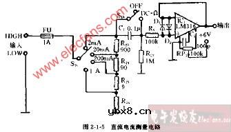 DT-1型直流电流测量电路图