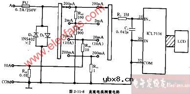DT890、DT890A型直流电流测量电路图