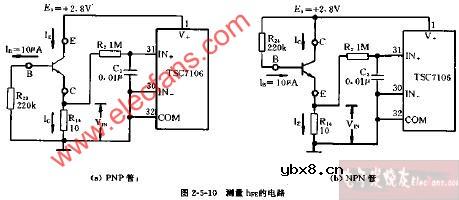 DT830A,CM3900,DT840型测量hFE的电路图