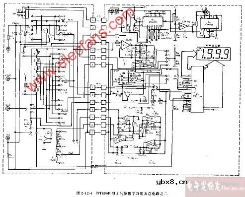 DT890B型3,1 2位数字万用表总电路图(之二)