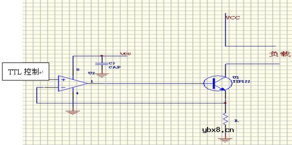 TTL控制电路和TIP122三极管组成的负载驱动电路